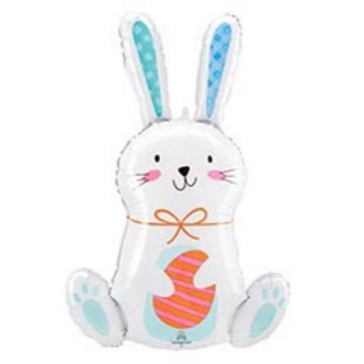 33” White Funny Bunny Balloon