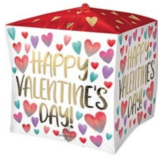 15" Happy Valentines Day Cube Balloon