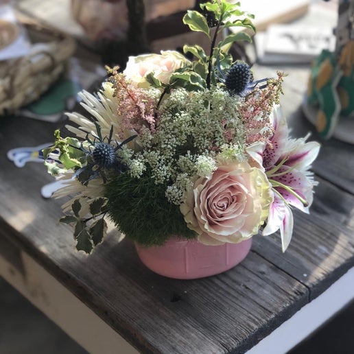 Short Large Mason Jar Arrangement